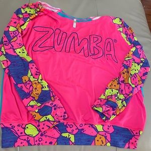 Zumba Wear Plus Size Long Sleeve Artsy Top, Size XL